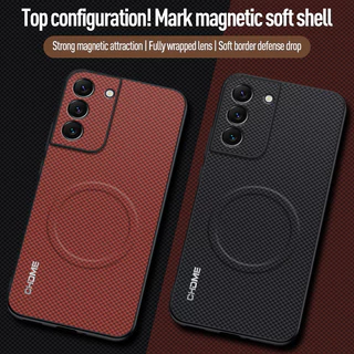 เคสหนังแม่เหล็กชาร์จไร้สาย ต้านเชื้อแบคทีเรีย สําหรับ Samsung Galaxy S23/S24/S21/S20/S22/S23 Fe/S24+