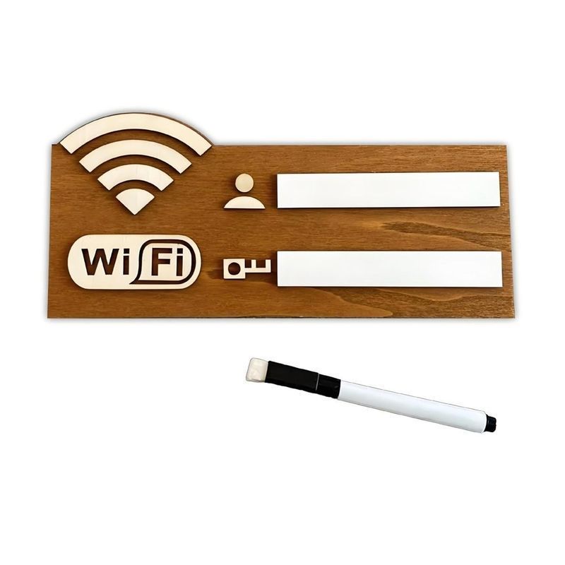Creative Signboard notice Board [Retro Wood Grain wifi Prompt Board] Wooden Hotel Network Coverage W