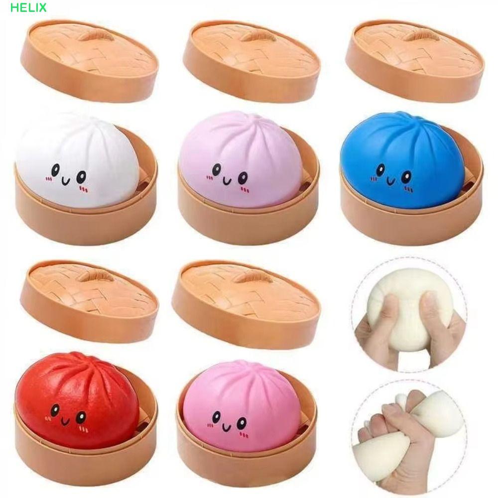 HELIX Dumpling Sensory Toy, ช้า Rising Finger ดูดเกี๊ยว Squishy ของเล่น, ความแปลกใหม่ Soft Fidget พร้อม Steamer สมจริง Squishy Bun ผู้ใหญ่และเด็ก