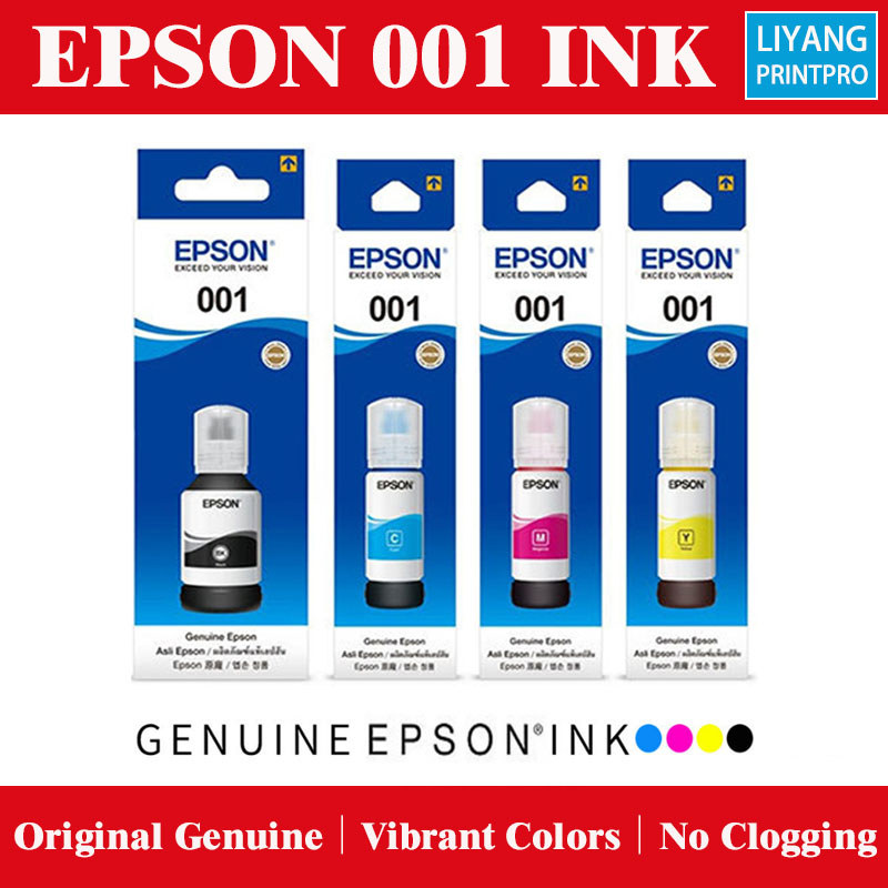 Epson 001 หมึกเดิมสําหรับ L6270 L4260 L4160 L4266 L6290 L4360 L4366 L14150 L6170 L6190 Printe หมึก