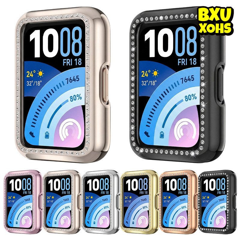 กรณีพีซีเพชร Hollow for Smart Watch Huawei Band 11 11 Pro 10 9 8 / Huawei Band 10 9 8 NFC อุปกรณ์ปกป้องกันกระแทกหน้าจอ