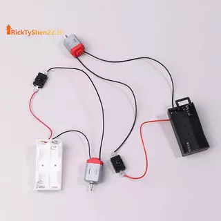 RickTyShen สีขาว 130 ชุดมอเตอร์ 2xAA แบตเตอรี่กรณีและสวิทช์ 16500 RPM Mini DIY อิเล็กทรอนิกส์มอเตอร์วงจรรุ่นชุด TH