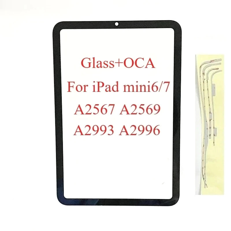 OEM ด้านหน้าหน้าจอด้านนอกกระจก OCA กรอบสติกเกอร์สําหรับ iPad mini 6 7 A2567 A2568 A2569 A2993 A2996 