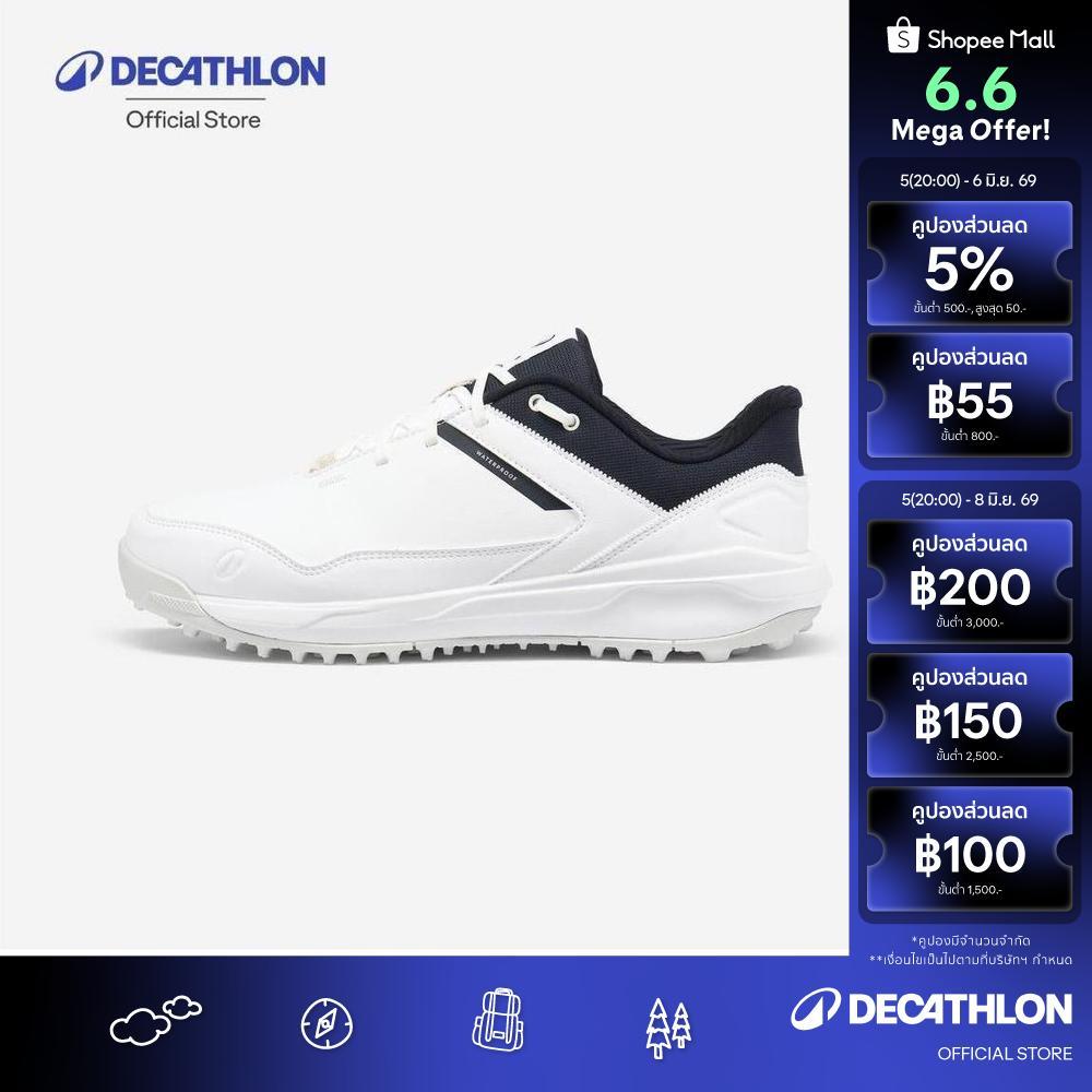 Decathlon Waterproof Golf Shoes รองเท้ากอล์ฟกันน้ำสำหรับทุกเพศ รุ่น Mw500 - White/Black