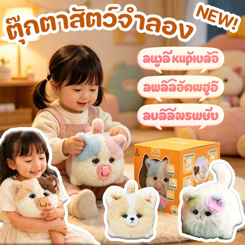NEW! สนุกกอด เหมียว จำลองไฟฟ้า ตุ๊กตาแมว พูดคุยได้ ของเล่นเด็ก น่ารัก ติดตามได้ กระพริบตา เหมาะสำหรับให้เป็นของขวัญ