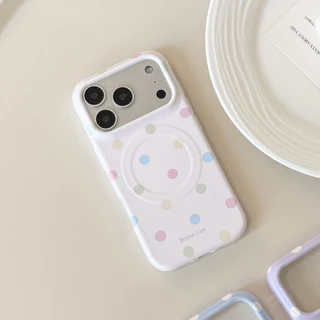 Matte Soft Film Phone Case Stylish Candy Polka Dot Magnetic สําหรับ iPhone 17 Pro 16 15 14 13 Phone Protection