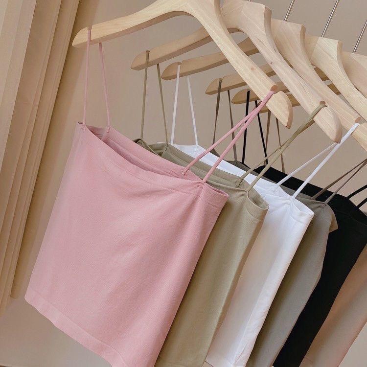 เสื้อสายเดี่ยว ผู้หญิง แฟชั่น เสื้อซับในผู้หญิง เสริมฟองน้ำในตัว เนื้อผ้านิ่ม เย็น ยืดหยุ่นได้ดี สวมใส่สบาย Free Size