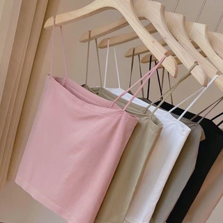 เสื้อสายเดี่ยว ผู้หญิง แฟชั่น เสื้อซับในผู้หญิง เสริมฟองน้ำในตัว เนื้อผ้านิ่ม เย็น ยืดหยุ่นได้ดี สวมใส่สบาย Free Size