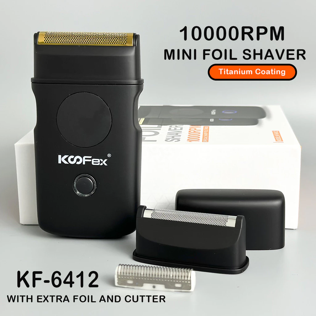 เคเอฟ-6412 10000รอบต่อนาทีฟอยล์เครื่องโกนหนวดมืออาชีพมินิขอบมีดโกนไทเทเนียมฟอยล์ใบมีดเคราผม ที ริมเมอร์ ยูเอสบี ผู้ชายใช้กับฟอยล์พิ