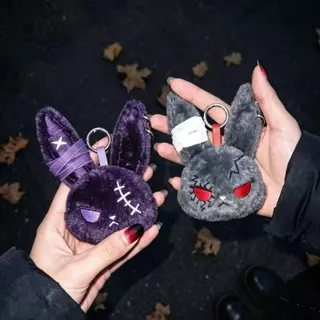 Evil Bunny พวงกุญแจกระต่ายเข้มของเล่นแหวนสร้างสรรค์ใหม่ของเล่นร้อนเพื่อนของขวัญอุปกรณ์
