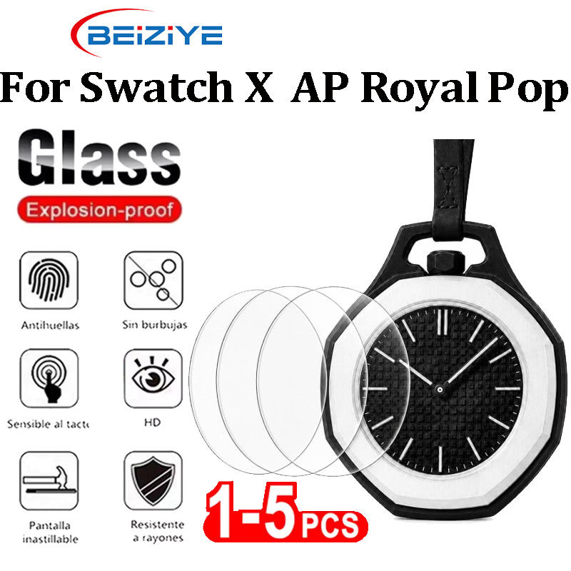 กระจกนิรภัยป้องกันรอยขีดข่วนป้องกันหน้าจอสําหรับ Swatch X AP Royal POP HD Clear Screen Protector Cover