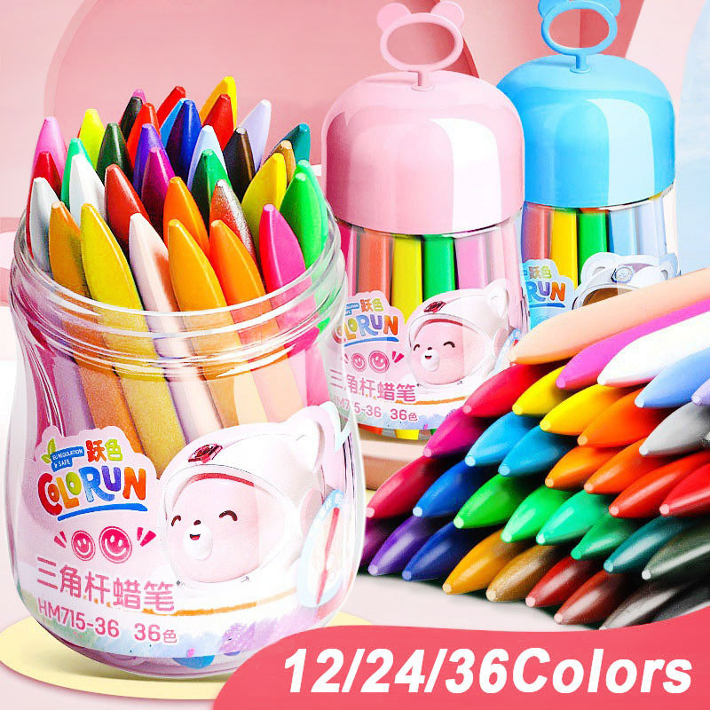 สีเทีย ดินสอสี สีเทียนปลอดสารพิษ สีเทียนเด็กปลอดสารพิษ Silky Crayons ของเล่นระบายสีเด็กเสริมพัฒนากา
