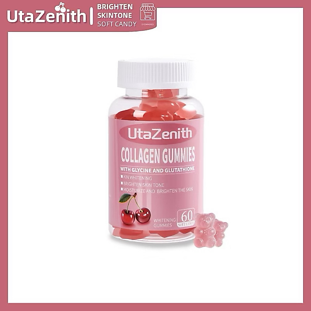 UtaZenith กัมมี่คอลลาเจน ผิวขาว ต่อต้านวัย บำรุงกระดูก ลูกอมนิ่ม 60 เม็ด