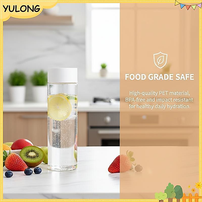 YU ทนทานรอบขวดเครื่องดื่มน้ําผลไม้พลาสติก 400ml 500ml 600ml พร้อมฝาปิดสําหรับครอบครัว Gatherings และงานแต่งงาน NG