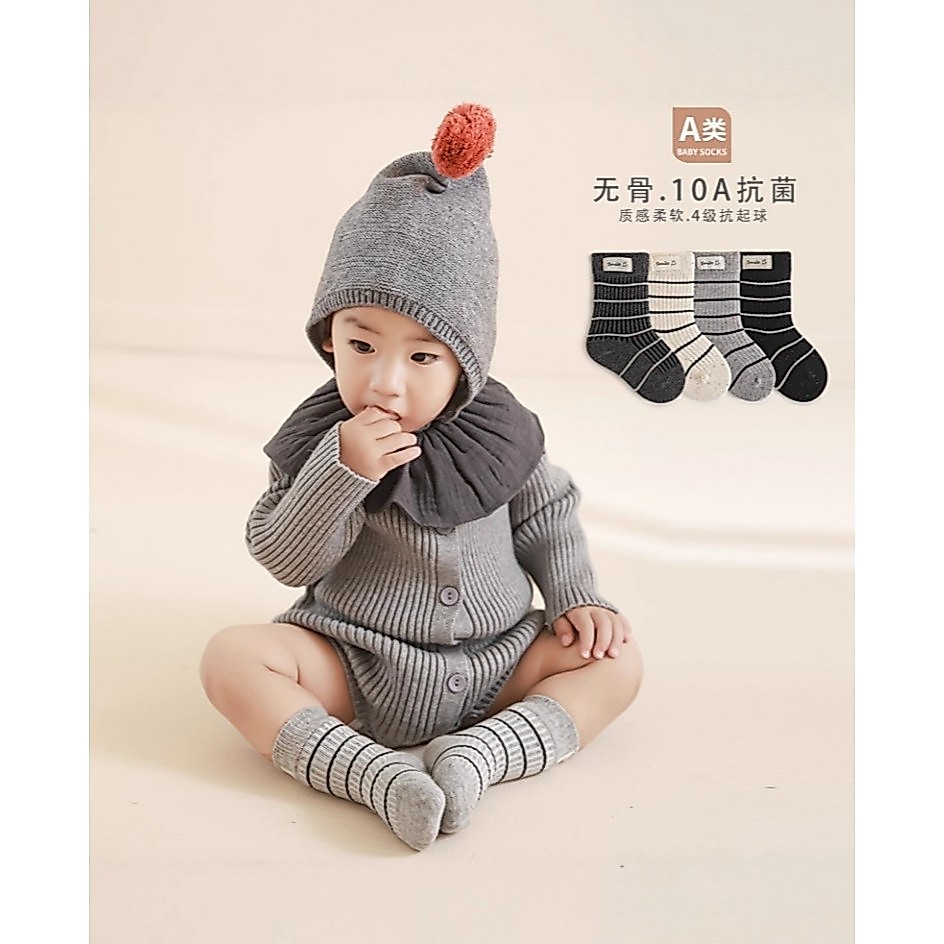 NT BABY-242 🧦✨ถุงเท้าเด็ก A-Class SoftCare Anti-Bacteria 👶🩶