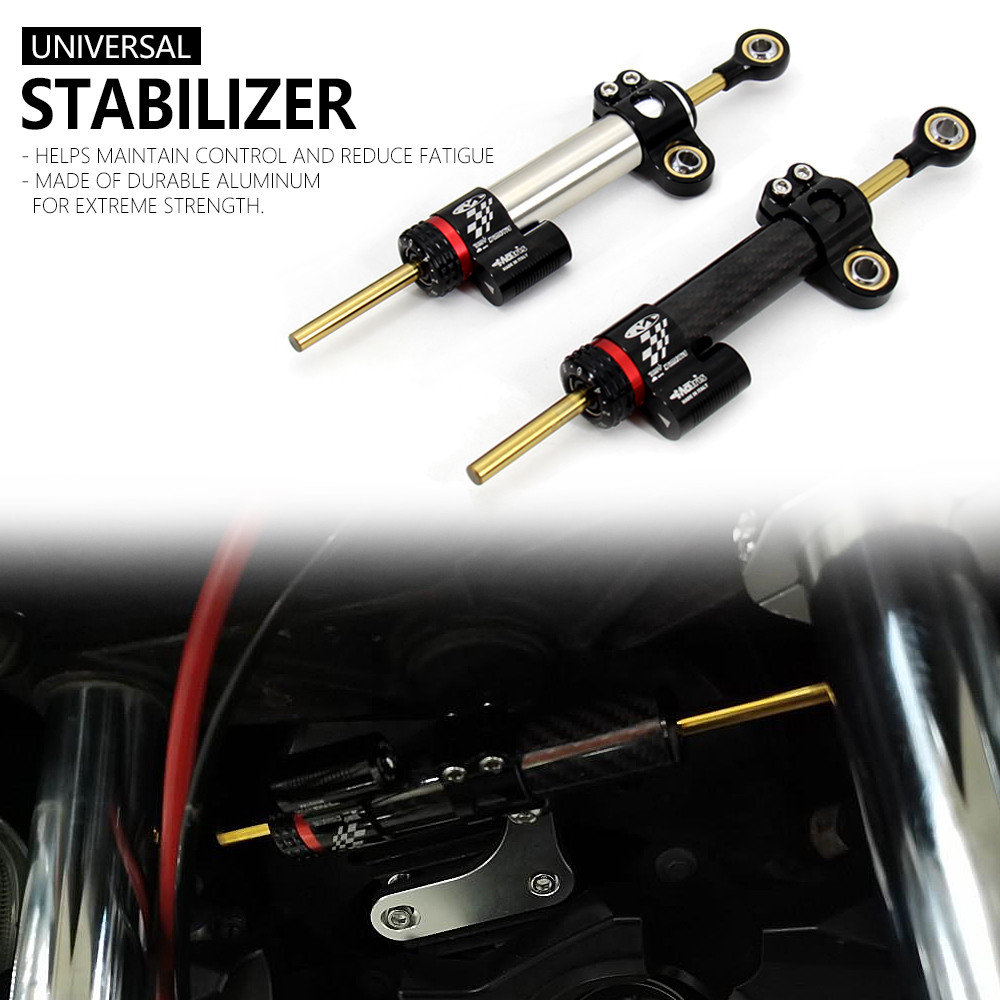 MAUniversal Carbon fiber Motorcycle Damper Steering Stabilize Safety Control For Kawasaki Z750 Z800 