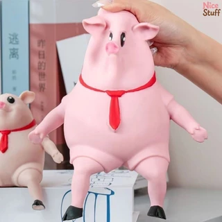 หมูยืด สกุชชี่ ของเล่นยืดได้ Piggy Squeeze Toy ของเล่นบีบอัด ผ้าพันคอ รูปหมูจําลอง คลายความเครียด ของเล่นบีบนุ่ม