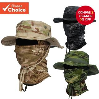 Boonie Chapéu Balaclava Terno Dobrável Macio Proteção Solar Boné De Pesca Respirável Pescador Caça Ao Ar Livre Amplo Pro