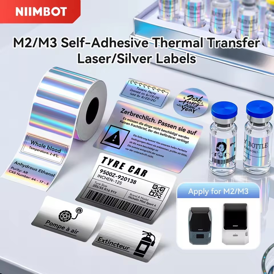 1 ม้วน NIIMBOT M2 ป้ายถ่ายความร้อนเดิมเหมาะสําหรับ M2/B32/Z401 (ไม่ใช้ได้กับรุ่นอื่น)