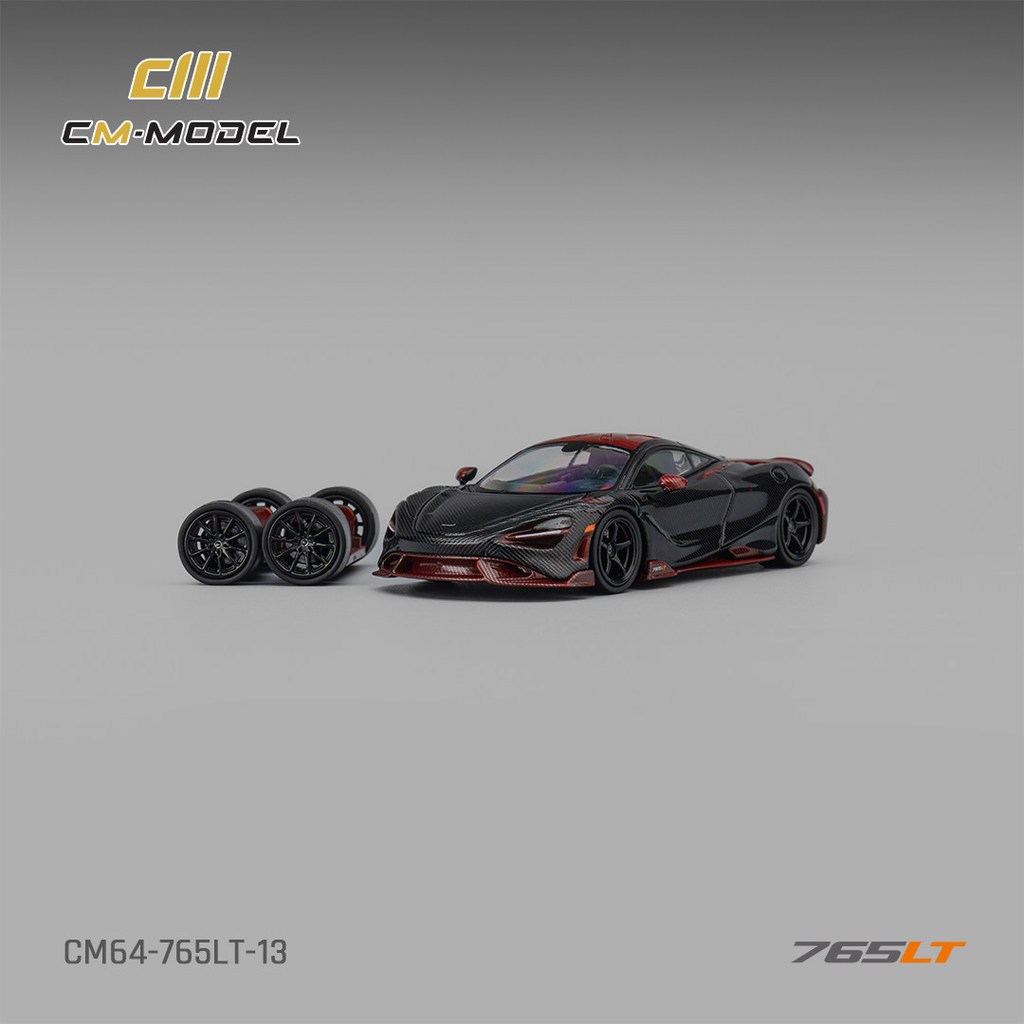 [คลังสินค้าพร้อม] CM รุ่น Full Carbon Black 164 รถสปอร์ต 765LT รุ่น 720S เหมาะสําหรับ Mclare Mclare