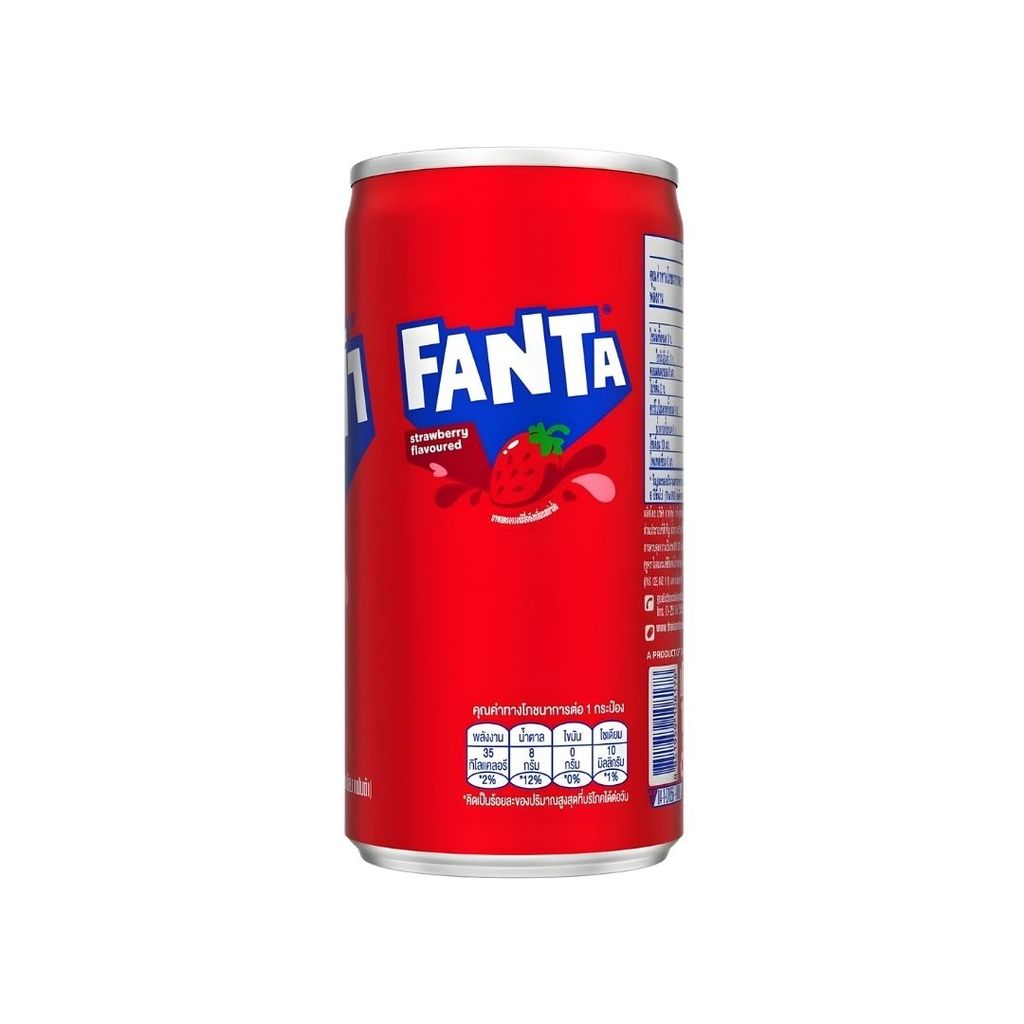 แฟนต้า น้ำอัดลมสตรอเบอร์รี่ Fanta Strawberry 180ml.