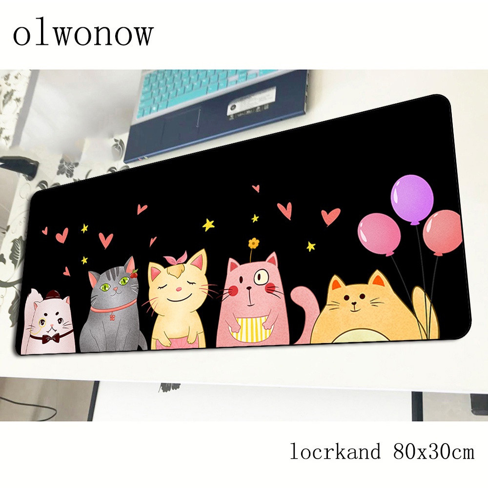 Oi-cat mousepad 80x30 ซม.ยางธรรมชาติ gaming mouse pad big gamer matse น่ารักโต๊ะคอมพิวเตอร์ padmouse