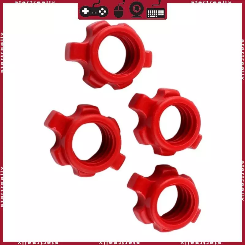 ST 4 ชิ้นดัมเบลหกเหลี่ยมอ่อนนุช Spinlock ปลอกคอมาตรฐาน Barbell สกรูปลอกคอ