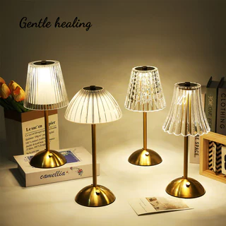 COD โคมไฟตั้งโต๊ะ ไฟกลางคืน คริสตัล LED ปรับแสง 3 สี ชาร์จ Type-C สไตล์ญี่ปุ่น สำหรับตกแต่งห้องนอน