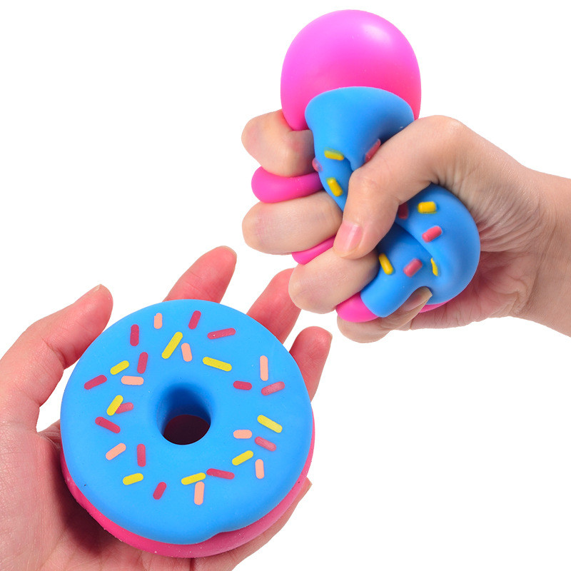 โดนัท Squishy ของเล่นคลายเครียด Maltose Filled Soft Squeeze Fidget ของเล่นน่ารักจําลองอาหาร Squishy ของเล่น