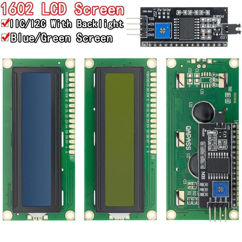 โมดูล LCD สีฟ้าสีเขียวหน้าจอ IIC/I2C 1602 สําหรับ arduino 1602 LCD UNO r3 mega2560 LCD1602 LCD