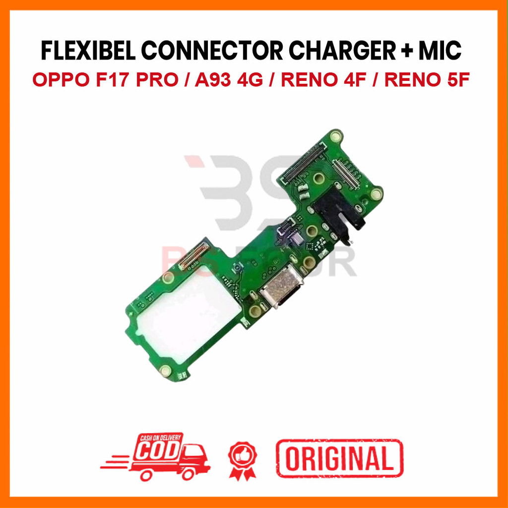 FLEXIBLE CONNECTOR CHARGER OPPO F17 PRO / A93 4G / RENO 4F / RENO 5F CONNECTOR HANDSFREE + MIC