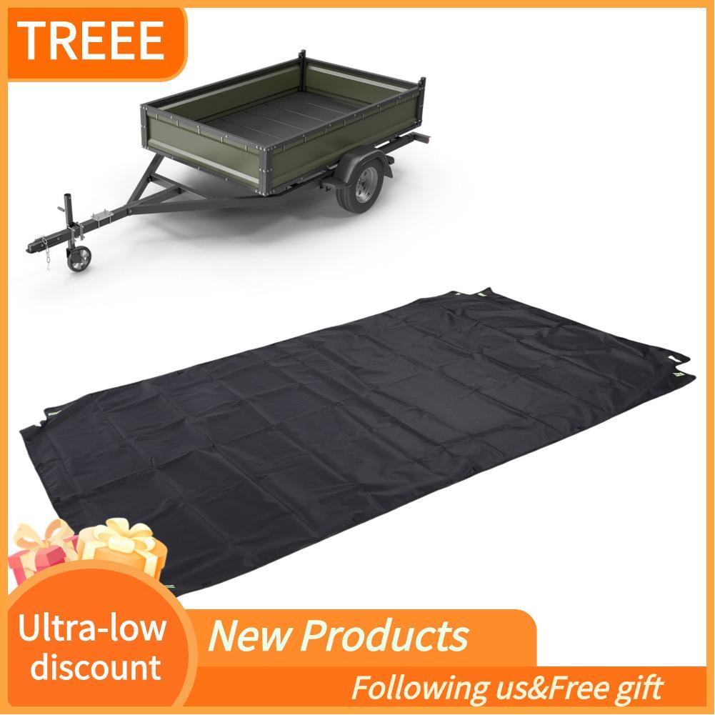 treee Asixxsix Dump Trailer Cover 7 x 4 ft กันน้ำผ้า Oxford 600D พร้อมสายรัดกันลมและแถบสะท้อนแสง Hea