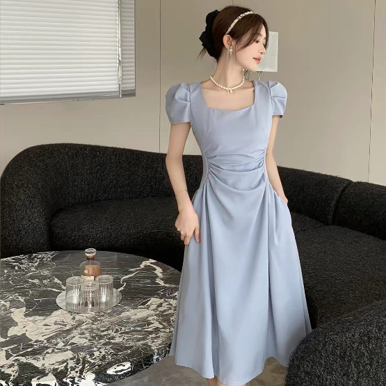 เดรสสีน้ำเงิน dress ออกงาน เดรสน่ารัก เดรส ชุดราตรี ชุดกระโปรง เดรสงานแต่ง เดรสรัดรูป เดรสผู้หญิง