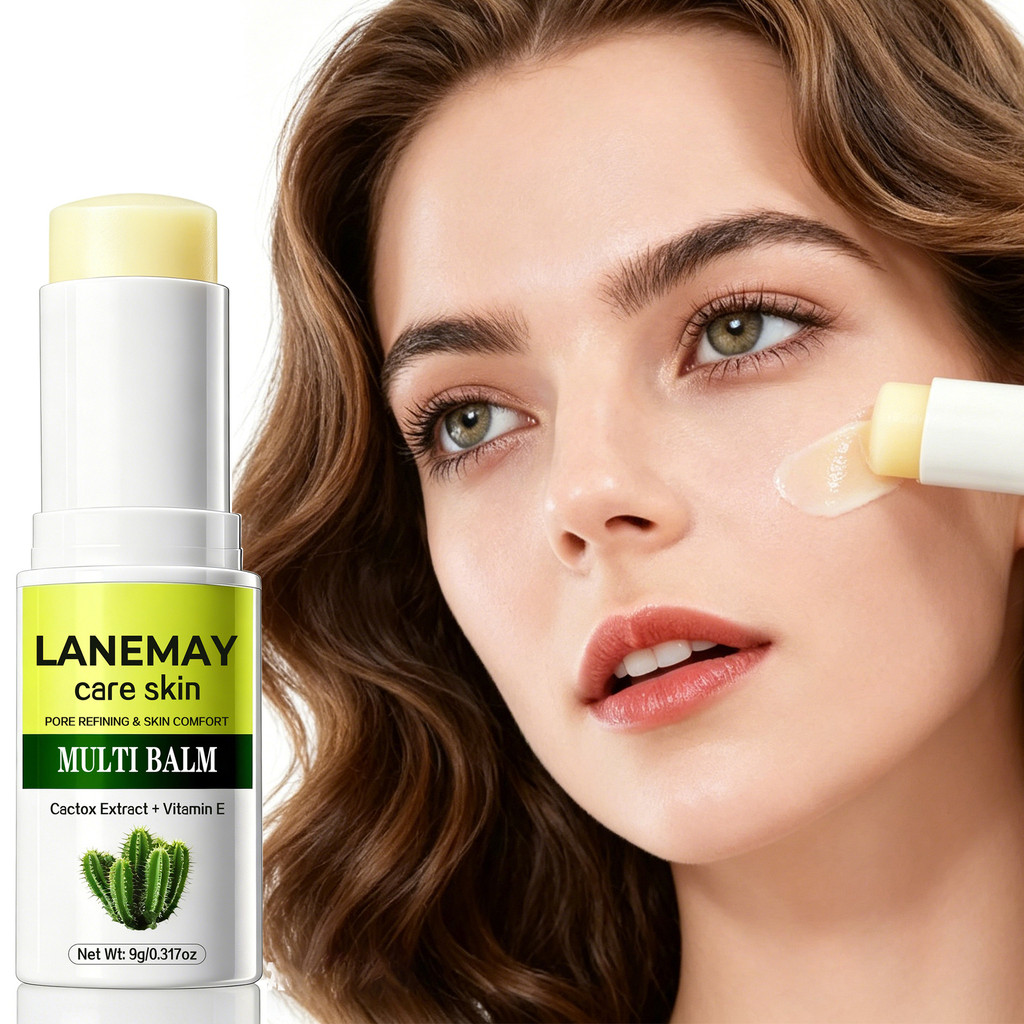9g Cactus Multi Balm & Lip Mask - Portable Stick for Pore Rinning, Skin Comfort, Nourishing & Moistu