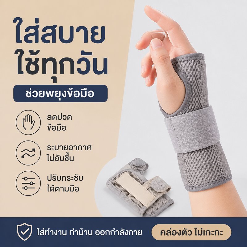 เฝือกข้อมือ สายรัดข้อมือ พยุงข้อมือ แผ่นอลูมิเนียมคู่ ปรับได้ ระบายอากาศ น้ำหนักเบา บรรเทาปวด