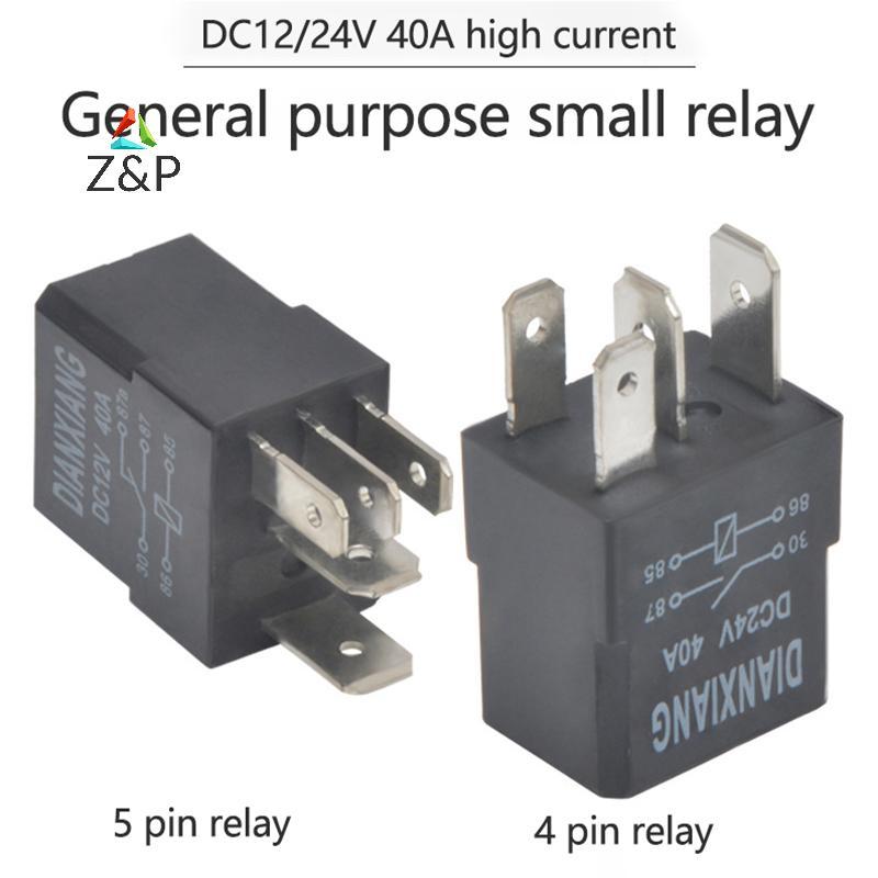 Z&P รีเลย์ยานยนต์ 40A 12V/24V 4 ขา 5 พินตัวควบคุมแสงรีเลย์กันน้ําขนาดเล็ก COD