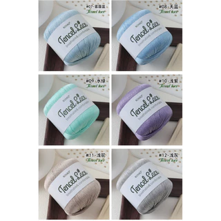 [เส้นด้าย Tencel No.6] No. 6 เทนเซล ด้ายลูกไม้50ก/กลุ่มนุ่มสบายระบายอากาศฤดูร้อนโครเชต์หมวก, แขนสั้น, ชุดด้าย ใช่