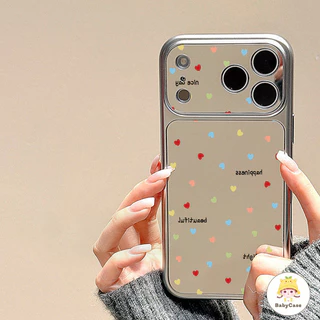 เคสโทรศัพท์กระจกสีรูปหัวใจ เคสไอโฟน17 เหมาะสำหรับIPhone X XS Max17 16 11 13 XR 14 12 ProMAX 14 Plus