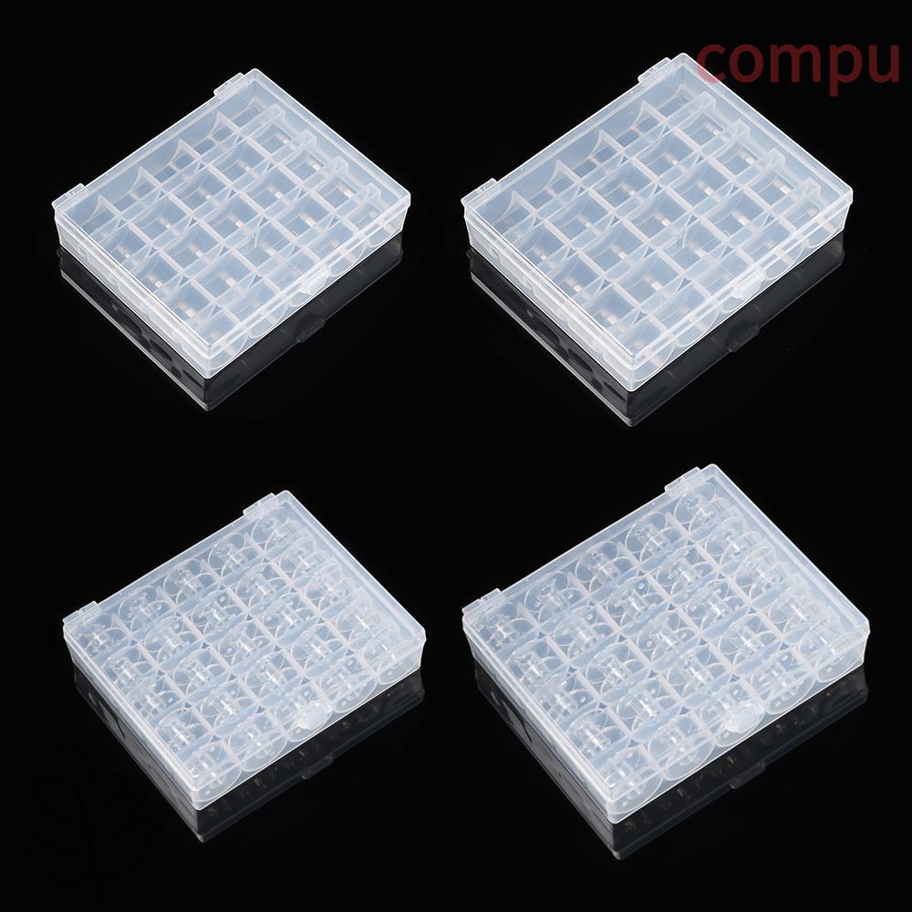 COMPU 25/36 Grid Empty Bobbins อุปกรณ์เย็บผ้าเครื่องมือที่มีประโยชน์ Craft Spools กล่องเก็บ