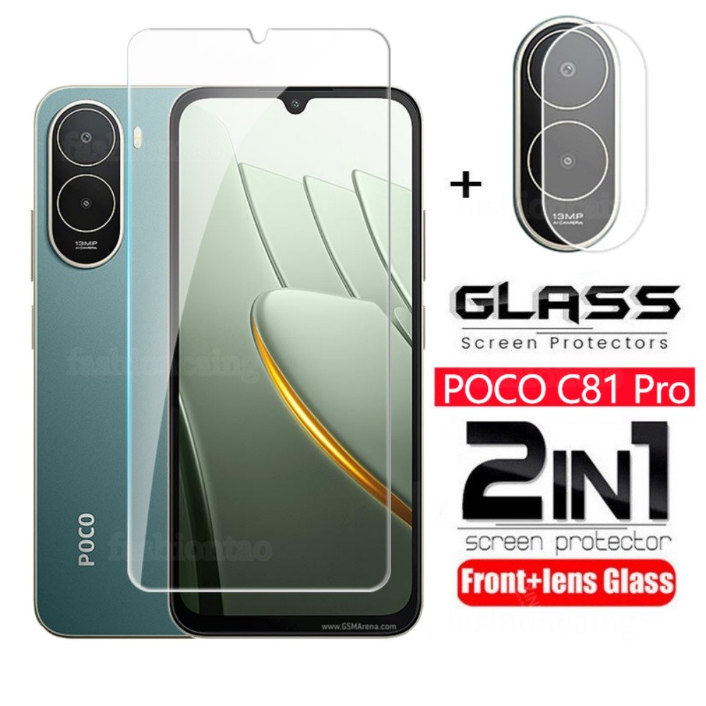 สําหรับ PocoC81 Pro 5G 2 ใน 1 ป้องกันหน้าจอกระจกนิรภัยฟิล์มสําหรับ Xiaomi Poco C81 Pro C81Pro C81X C
