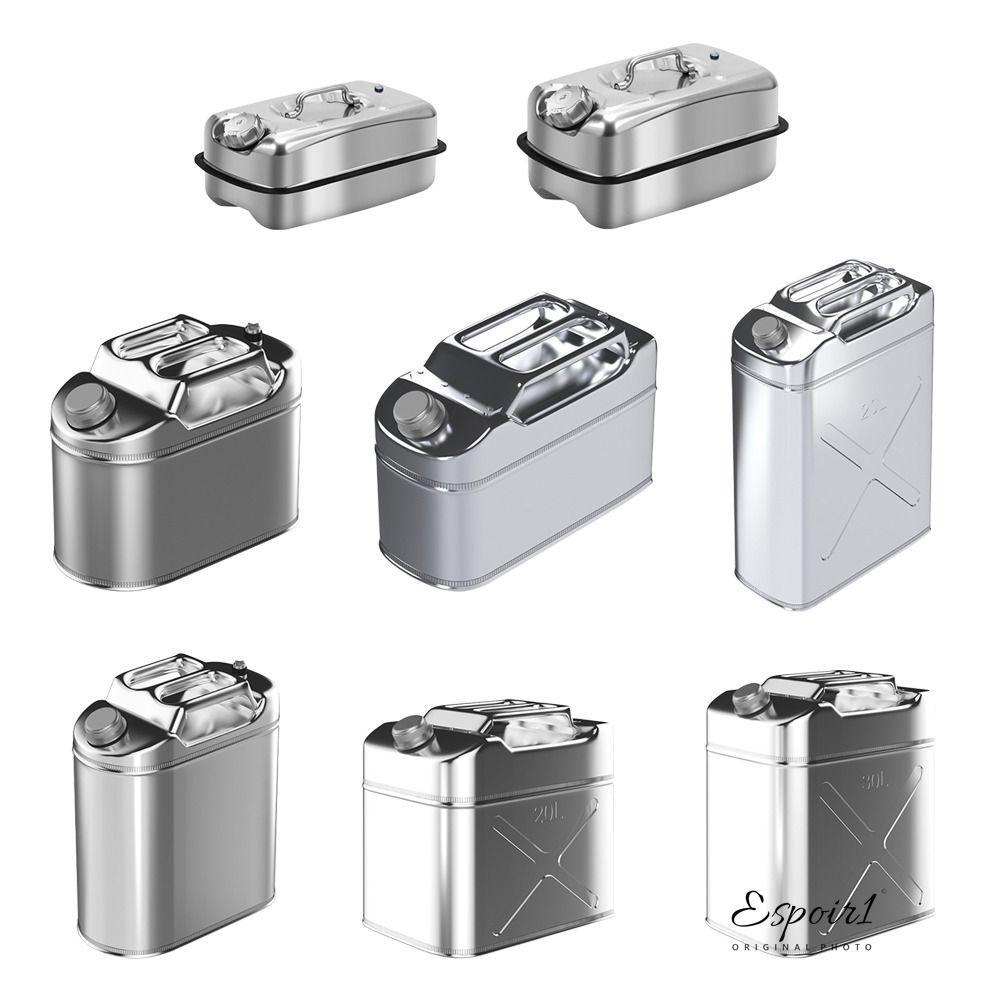 ESPOIR1 ถังสํารอง, ถังเบนซินหนาทดแทน, 410 สแตนเลส 5L/10L/20L ถังอะไหล่รถยนต์กลางแจ้ง