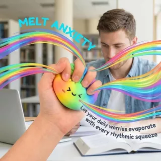 SHANHAI Squishy Dumpling, ช้า Rising Rainbow สี Dumpling Squishy ของเล่น,สร้างสรรค์น่ารักนุ่มหยิกช้า Rebound Sensory Fidget Ball เด็กผู้ใหญ่