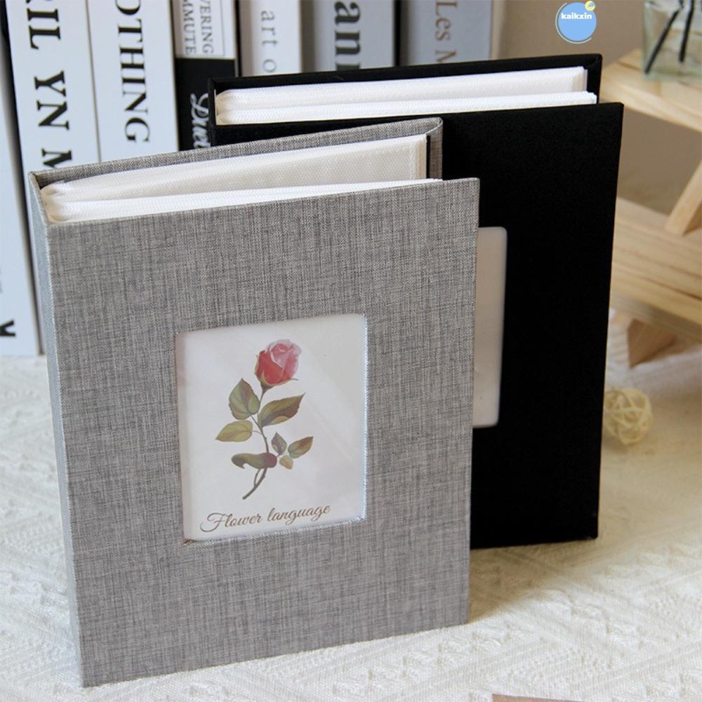 COOLSO อัลบั้มสมุดภาพขนาดใหญ่, 200 กระเป๋า DIY Writable Photo Album, ปกผ้าลินินมัลติฟังก์ชั่น 4x6 รูปถ่าย Storage เด็ก Growth