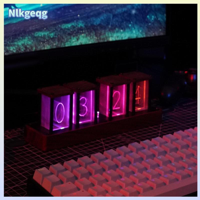 [nlkgeqg] Nixie Tube Clock ปรับ RGB LED Display มัลติฟังก์ชั่นนาฬิกา Nixie Tube