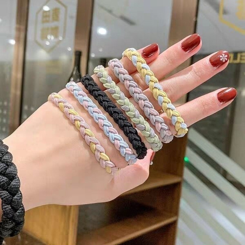 ชุด10ชิ้นลูกอมสีเกลียวผูกผมขนาดเล็กสดสูง-ยืดหยุ่นผูกผมสาวสไตล์พื้นฐานผูกผมยางรัดอุปกรณ์