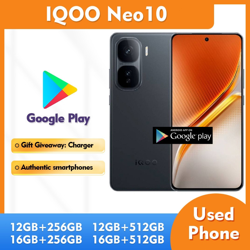 โทรศัพท์มือสอง iQOO Neo 10 5g เกือบใหม่สมาร์ทโฟน Android หน้าจอเดิม 256GB ROM จัดส่งฟรี QFYQ