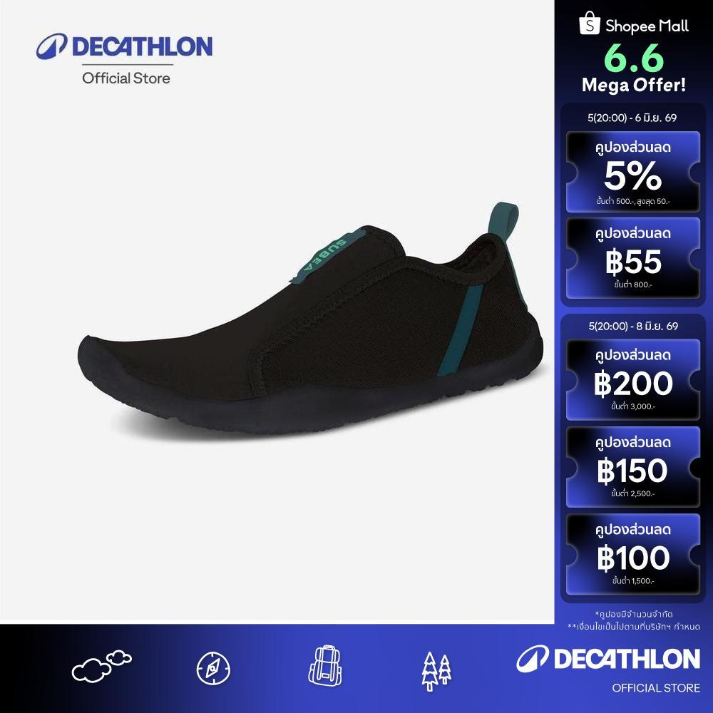 Decathlon Adult Elasticated Water Shoes Aquashoes 120 รองเท้าลุยน้ำเนื้อผ้ายางยืดสำหรับผู้ใหญ่ รุ่น 120 - Black