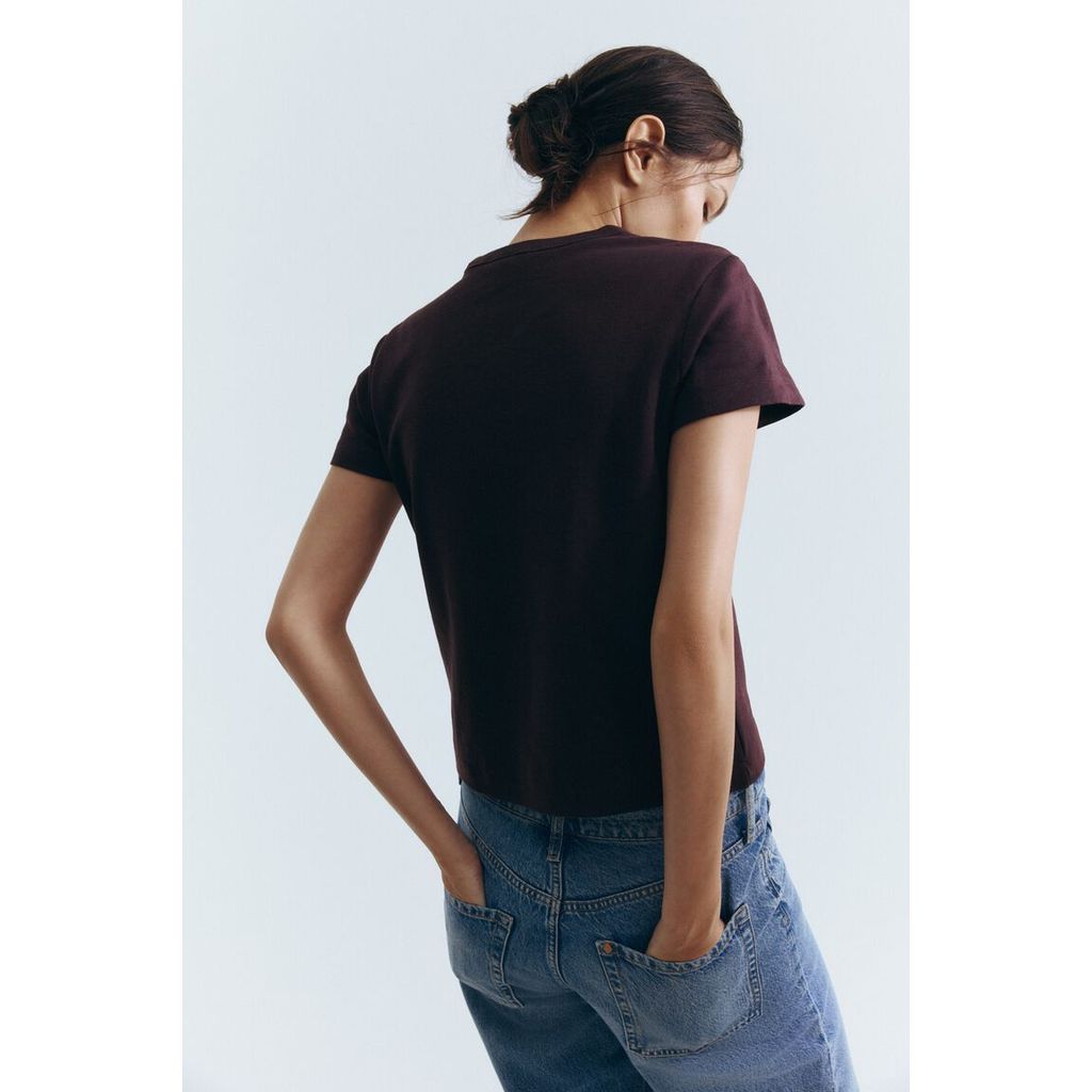 H&M(เอชแอนด์เอ็ม) เสื้อยืดคอตตอน Women Cotton T-shirt 1264833_6