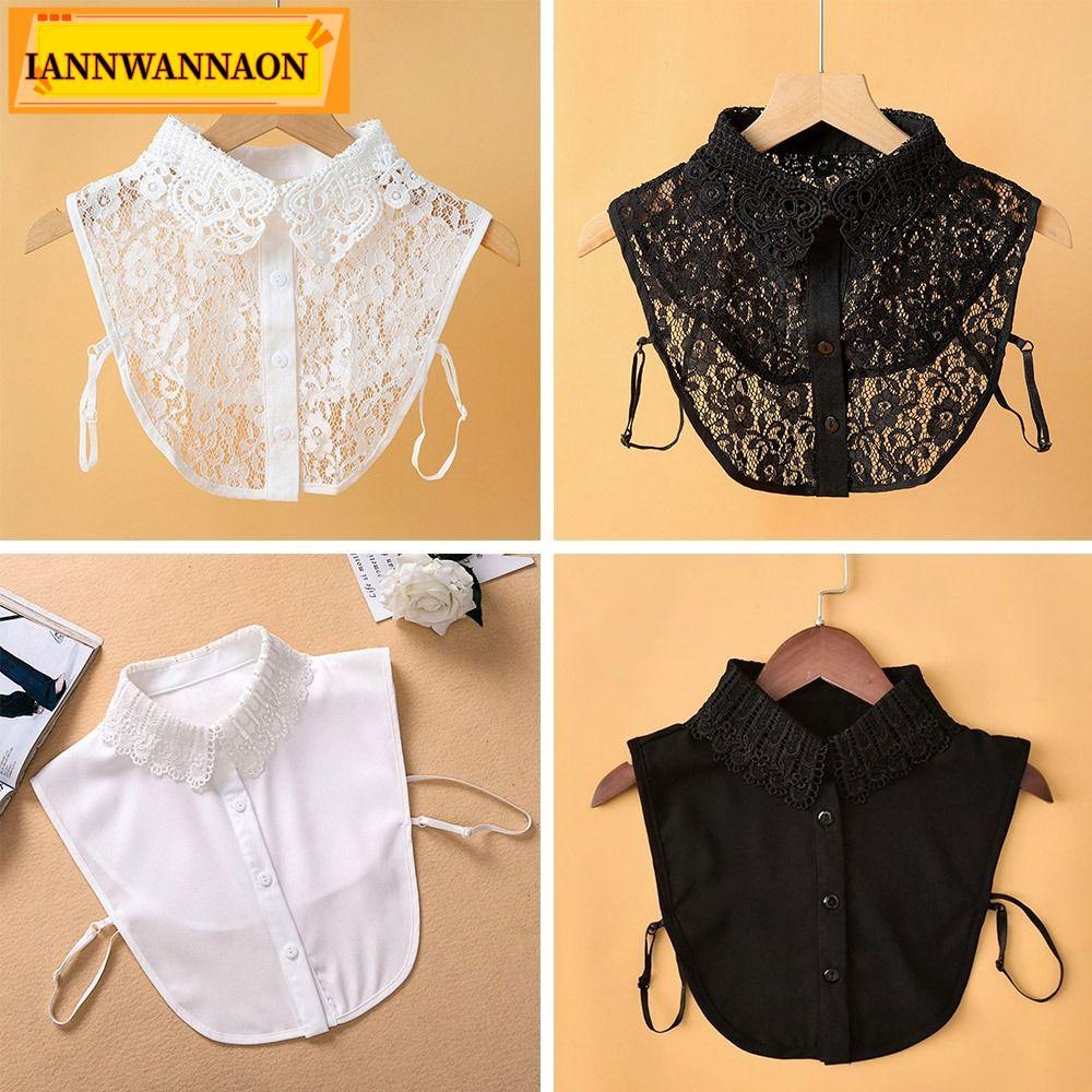 IANNWANAON ที่ถอดออกได้เท็จปลอกคอ, ลูกไม้ DIY ปลอม, ปรับเสื้อผ้าปกครึ่งเสื้อผู้หญิงหญิง