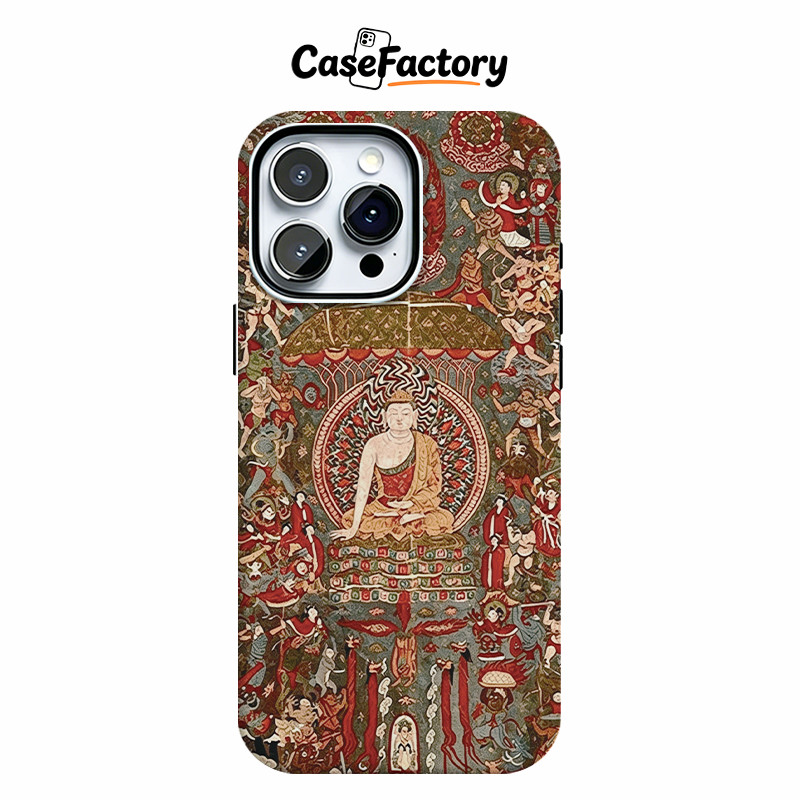 ฟิล์ม iPhone16 เคสโทรศัพท์ iPhone15 Retro Buddha 14 เคสแข็ง 13promax หญิง 12 สไตล์จีน 11xr
